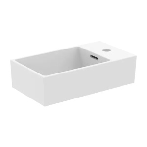 Lavoar suspendat Ideal Standard Atelier Extra 45 cm alb mat cu orificiu baterie si preaplin dreapta - Img 6