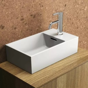 Lavoar suspendat Ideal Standard Atelier Extra alb lucios 45 cm cu orificiu baterie si preaplin dreapta - Img 5