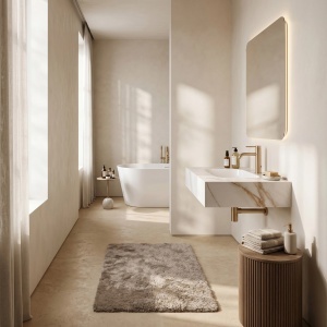 Lavoar suspendat REA Aresa Grey Gold 60 - Img 7