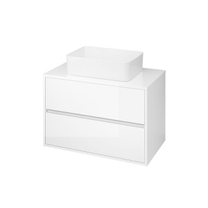 Mobilier baie suspendat Cersanit Crea pentru lavoar pe blat alb 80 x 45 cm