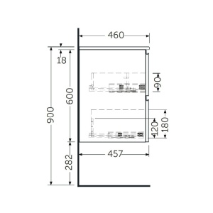 Mobilier baie suspendat pentru lavoar RAK Ceramics Joy gri lucios 100 cm - Img 3