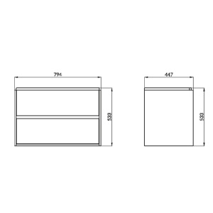 Mobilier baie suspendat sub lavoar Cersanit Crea alb lucios 80 cm - Img 6