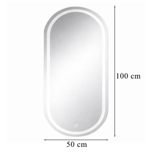 Oglinda de baie ovala cu LED in 3 culori Adel 50 x 100 cm - Img 14