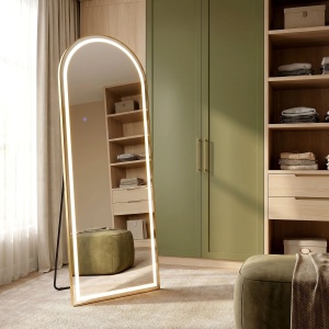 Oglindă LED cu rama auriu Orbit Brush Gold, 50x160cm, 3 moduri iluminare - Img 4