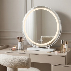 Oglindă LED rotunda pentru Make-Up, White 50 cm - Img 2
