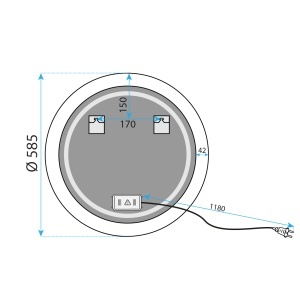 Oglinda rotunda de baie cu LED YH-BL-1 60 cm - Img 9
