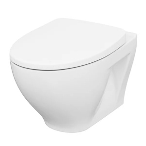 Pachet vas wc suspendat Cersanit Moduo, capac soft-close si set dus igiena intima auriu cu baterie incastrata Rea Loop - Img 5
