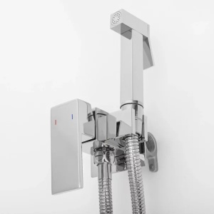 Pachet vas wc suspendat Rea Carlo Mini Basic, capac softclose si set dus igiena intima crom cu baterie incastrata Rea Fenix - Img 3