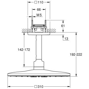 Palarie de dus Grohe Rainshower SmartActive 310 cu 2 jeturi - Img 4