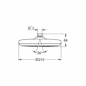 Palarie de dus rotunda Grohe New Tempesta 210 crom - Img 2