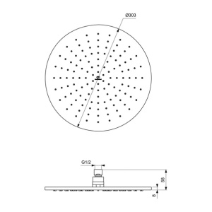 Palarie dus Ideal Standard IdealRain negru mat 300 mm - Img 4