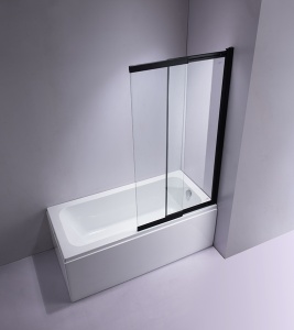 Paravan de cada cu rame negre PR07, 6mm grosime sticla, 120 x 150 cm - Img 3