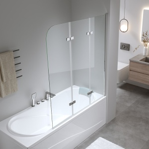 Paravan de cada PR05, Dimensiune 120x140cm, Sticla securizata 6mm, Culoare Periat - Img 13