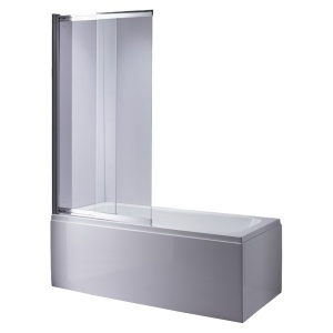 Paravan de cada PR07, Dimensiune 100x150cm, Sticla securizata 6mm, Culoare Crom - Img 1