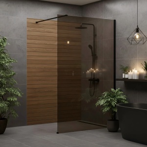 Paravan de dus din sticla securizata Rea Flexi Brown/ Black 80 - Img 6