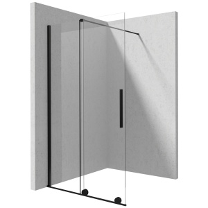 Paravan de dus tip Walk-in Odea Black, Dimensiuni la Alegere, Sticla Securizata 8mm - Img 4