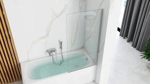 Paravan pentru cada Rea Fix, culoare Crom, 70cm - Img 4
