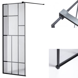 Perete de dus din sticla securizata 8mm cu rame negre SH05B 80 x 2000 cm - Img 16