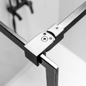 Perete de dus Walk-In SH04B, Dimensiune 80cm, Sticla securizata 8mm, Culoare Negru - Img 4