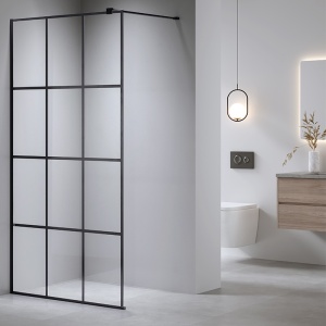 Perete de dus Walk-In SH04B, Dimensiune 80cm, Sticla securizata 8mm, Culoare Negru - Img 14