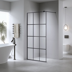 Perete de dus Walk-In SH04D, Dimensiune 100cm,Sticla securizata 8mm, Culoare Negru - Img 11