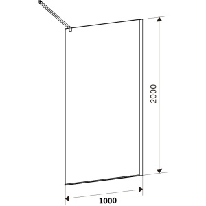 Perete de dus Walk-In SH05D, Dimensiune 100cm, Sticla securizata 8mm, Culoare Negru - Img 2