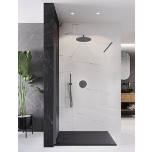 Perete de dus Walk-In Veldman Lugo 60x195 cm, Sticla securizata 8 mm, Profil Titan Periat - Img 4