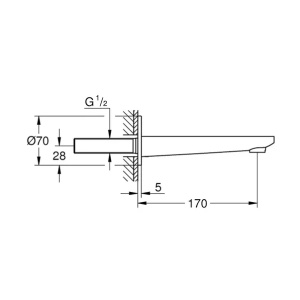 Pipa cada Grohe Lineare 17 cm crom periat Supersteel - Img 2