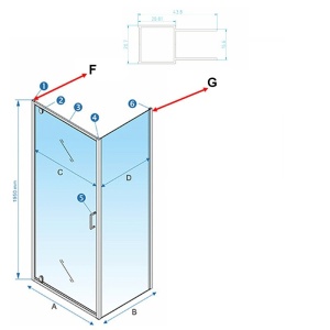 Profil de extensie pentru cabine de duș KZ04, KZ05, KZ06 și KZ07, finisaj negru mat, model P02B - Img 6