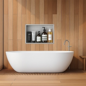 Raft de baie incorporat, crom periat, Iga Chrome, 45 x 20 x 10 cm - Img 6
