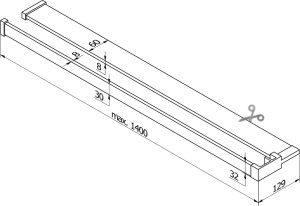 Raft pentru perete dus cu bara pentru prosop, negru 140cm - Img 4