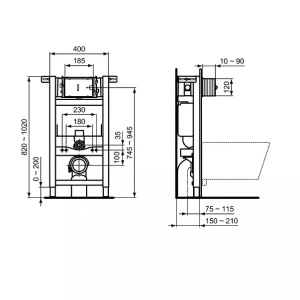 Rezervor wc incastrat Ideal Standard ProSys cu cadru metalic - Img 5