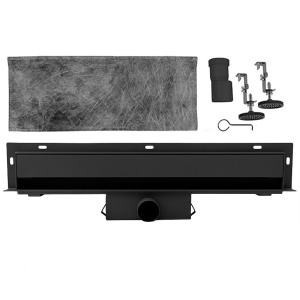 Rigola de duș liniară cu sifon fix si montaj pe perete Wall DL09 60 cm – Negru - Img 20
