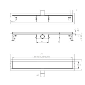 Rigola de duș liniară cu sifon fix și randament ridicat Classic DL01 100 cm – Inox - Img 20