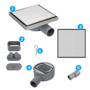 Rigola de dus patrata cu sifon rotativ si randament ridicat DL07 15 x 15 cm inox - Img 18