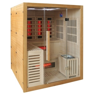 Sauna combinata cu infrarosu si finlandeza cu soba Harvia 3.8kW, Helsi pentru 4 persoane - Img 3