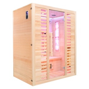Sauna cu infrarosu si piatra sarata pentru 3 persoane C3S 150 x 110 x 190 cm - Img 5