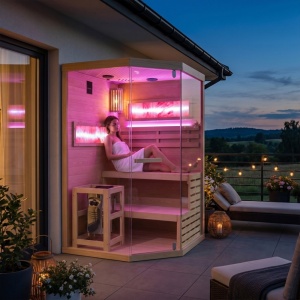 Sauna finlandeza cu temperatura inalta si argaz Harvia 3.5kW, 120 x 120 cm pentru doua persoane - Img 9