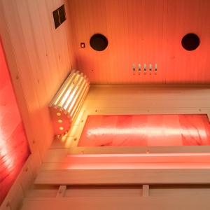 Sauna finlandeza cu temperatura inalta si soba Harvia 3.5kW pentru 1-2 persoane Lark 120 x 120 cm - Img 9