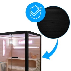 Sauna finlandeza cu temperatura inalta si soba HARVIA 6KW pentru 4 persoane Forsa 180 x 160 cm - Img 6