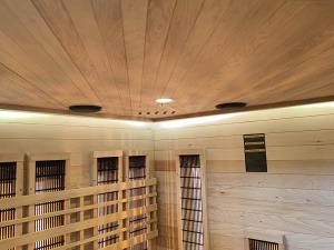 Saună finlandeză și cu infraroșu pentru interior, 150x150x200 cm, încălzitor electric 6 kW, piatră de sare inclusă - Img 13