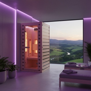 Sauna uscata cu infrarosu la temperatura joasa Tromso 1 90 x 90 cm pentru 1 persoana - Img 6