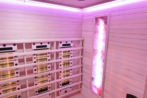 Sauna uscata cu infrarosu si cu pietre sarate pentru 4 persoane C4ST 175 x 140 cm - Img 20