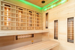 Sauna uscata cu infrarosu si piatra sarata pentru 4 persoane EP4RS dreapta 175 x 140 cm - Img 8