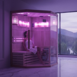 Sauna uscata finlandeza cu temperatura inalta si soba Harvia 3.5kW, Kemi 120 x 120 cm pentru 2 persoane - Img 3