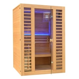 Saună uscată finlandeza MO-EL3S cu soba HARVIA 4,5 kW, 150 x 120 x 190 cm pentru 3 persoane - Img 2
