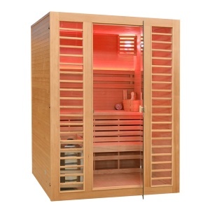 Saună uscată finlandeza MO-EL3S XL cu aragaz HARVIA 6 kW, 150 x 150 x 200 cm pentru 3 persoane - Img 8