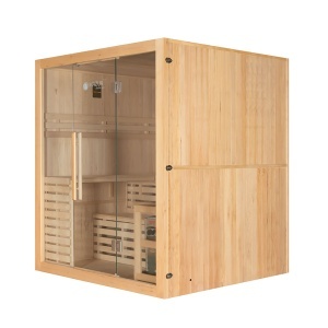 Sauna uscata MO-EA4S cu aragaz HARVIA 6 kW, piatra de sare si izolatie de perete 180x160x200 cm - Img 3