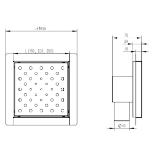 Scurgere baie patrata cu sifon fix Circle DLO6 15 x 15 cm inox - Img 17