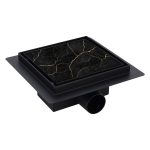 Scurgere baie patrata cu sifon Fix DLO6 15 x 15 cm negru - Img 5